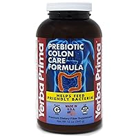 Yerba Prima Prebiotic Colon Care Formula Powder 12 oz - Natural Psyllium Fiber, FOS, Magnesium, Selenium - Non-GMO, Gluten Free, Vegan Daily Supplement for Men & Women