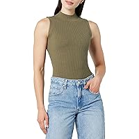 The Drop Women's Karolina Sleeveless Ribbed Mock-Neck Sweater