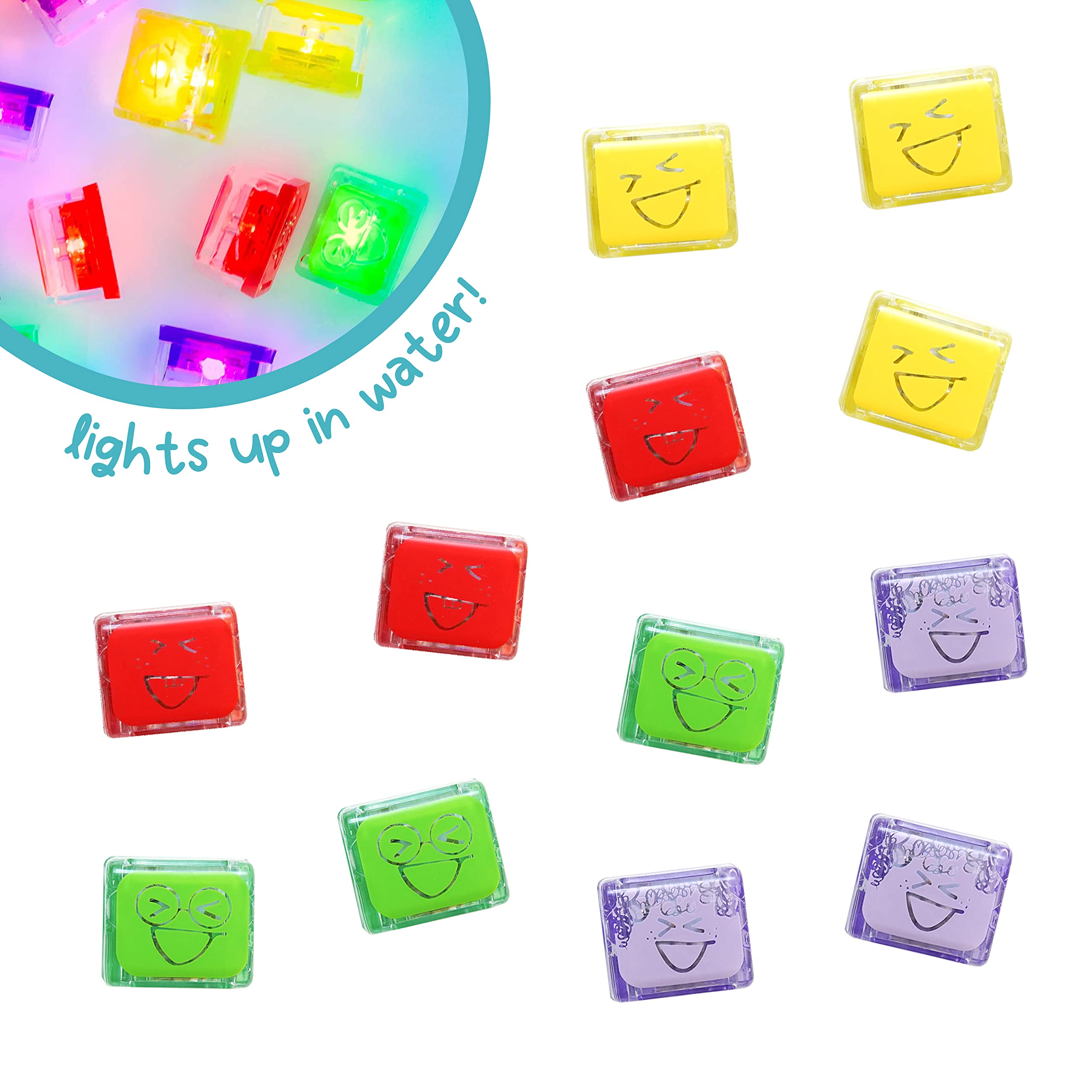 Glo Pals Water-Activated Light-Up Cubes for Sensory Play – 12 Pack
