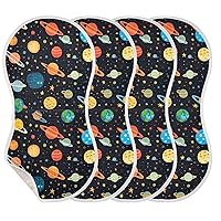 Outer Space Planet Burp Cloths for Baby Boys Girls 4 Pack Burping Cloth, Burp Clothes, Newborn Towel, Milk Spit Up Rags,Burpy Cloth 202a8751