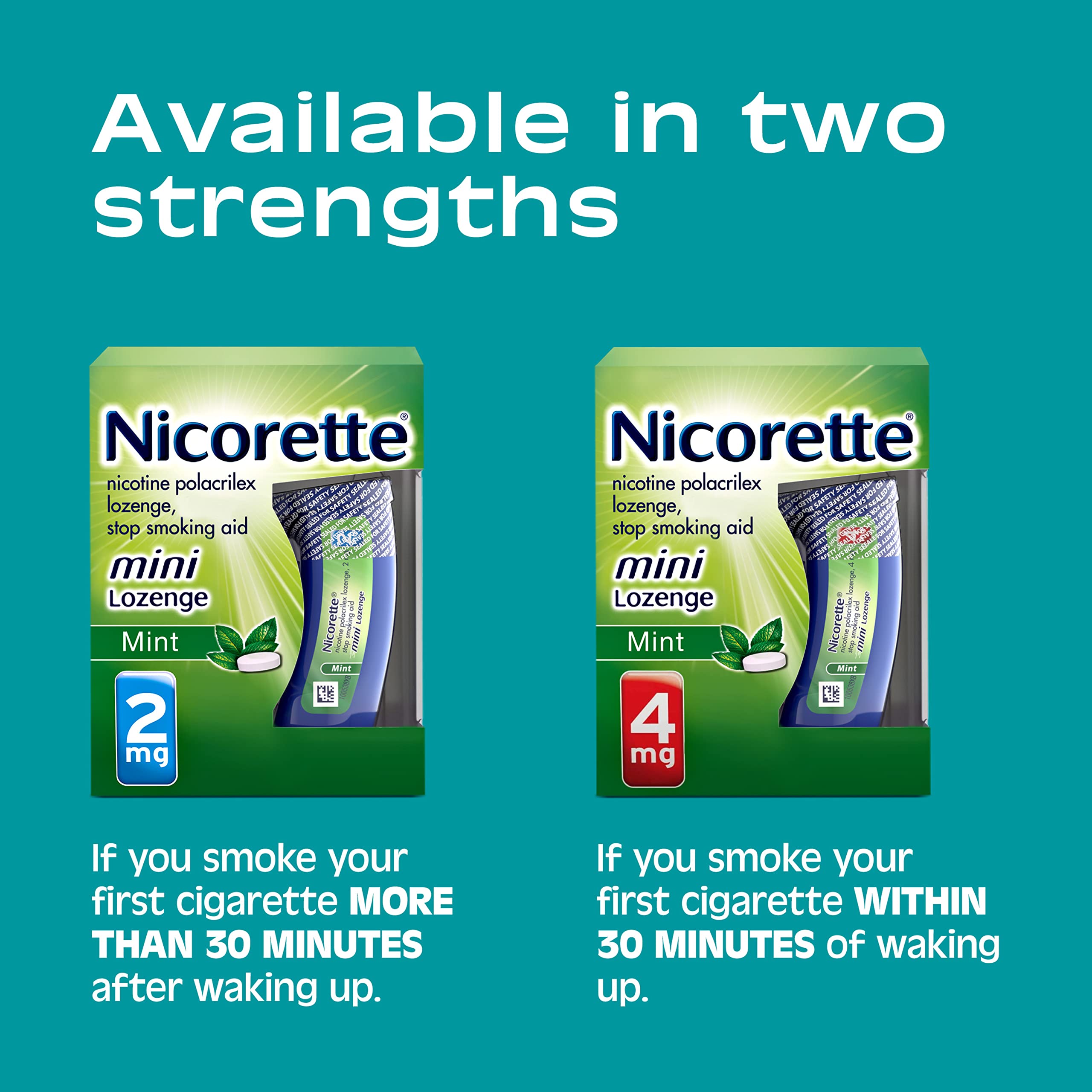 Nicorette 2 mg Mini Nicotine Lozenges to Help Quit Smoking - Mint Flavor Stop Smoking Aid, 20 Count