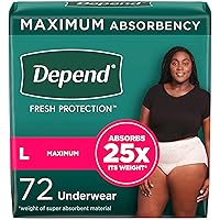 Fresh Protection Adult Incontinence & Postpartum Bladder Leak Underwear for Women, Disposable, Maximum, Large, Blush, 72 Count (2 Packs of 36), Packaging May Vary
