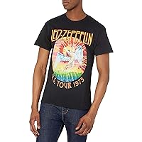 Led Zeppelin Men's Standard Us Tour 1975 White T-Shirt