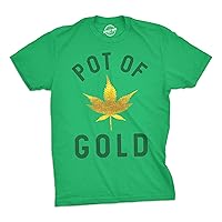 Mens Pot of Gold T Shirt Marijuana Lucky 420 Funny Saint Patricks Day T Shirt