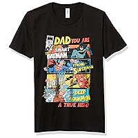 Warner Brothers Justice League Dad Boy's Premium Solid Crew Tee, Black, Youth X-Large