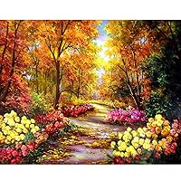 TOCARE Fall Diamond Painting Kit for Adults Beginners,Full Drill Diamond Art Kits for Adults Teens 16x20inch Nature Landscape Blossom Scenery