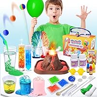 UNGLINGA 30+ Experiments Science Kits for Kids Educational STEM Toys Gifts for Boys Girls, Chemistry Set, Bouncy Ball, Volcano, Color Learning Activities Scientific Tools Toys