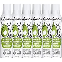 Chosen Foods 100% Pure Avocado Oil Spray, Keto and Paleo Diet Friendly, Kosher Cooking Spray for Baking, High-Heat Cooking and Frying (6 oz, 6 Pack)