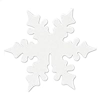 Shimmering Snowflake-White Place Card for Glass-10 Pack, Wood, 7.5 x 0.1 x 8.5 cm