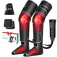 ALLJOY Leg Massager, Leg Air Compression Massager for Circulation and Pain Relief,2 Heat Levels Foot/Knee Massager,6 Modes with Memory Function Controller, Full Leg Massager, Gift for Women Men