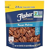 Chef's Naturals Pecan Halves 24oz (Pack of 1), Unsalted Raw Nuts for Cooking, Baking & Snacking, Vegan Protein, Keto Snack, Gluten Free