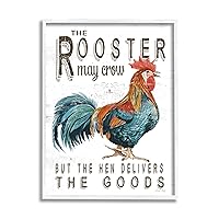 Stupell Industries Funny Rooster & Hen Phrase Framed Giclee Art by Cindy Jacobs