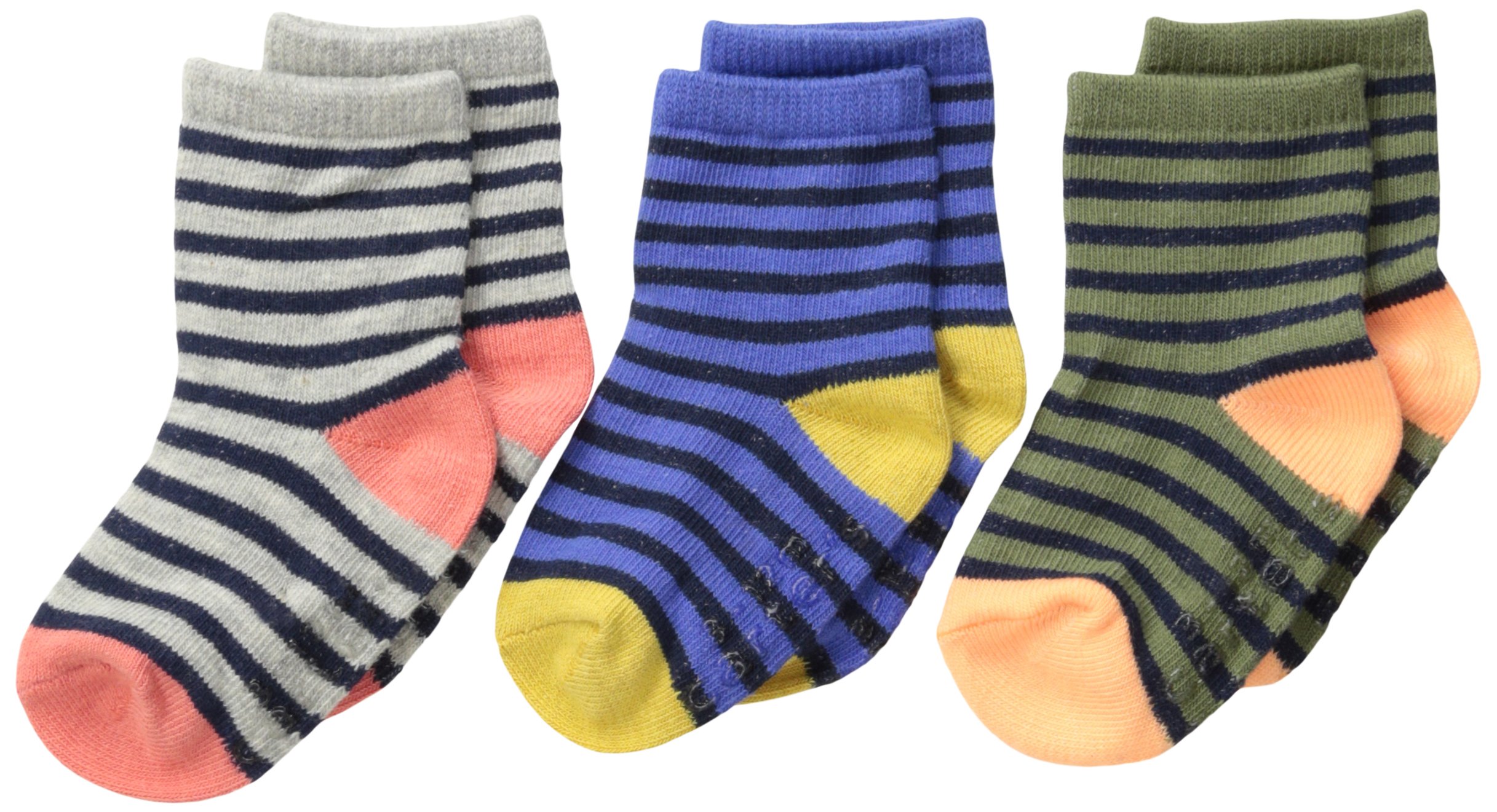Carter's Baby Boys' Newborn Thee-Pack Striped Socks