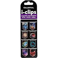 Celestial i-clips Magnetic Page Markers (Set of 8 Magnetic Bookmarks)