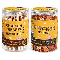 Chicken Jerky Strips Dog Treats, Chicken Wrapped Biscuits Pumpkin Dog Treats Sticks