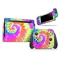 Design Skinz Spiral Tie Dye V1 - Skin Decal Protective Scratch-Resistant Removable Vinyl Wrap Kit Compatible with The Nintendo Switch Console, Dock & JoyCons Bundle