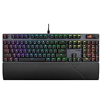 ASUS ROG Strix Scope II Gaming Keyboard, pre-lubed ROG NX Storm clicky Mechanical switches, Sound-dampening Foam, PBT doubleshot keycaps, Streaming hotkeys, Multi-Function Controls, Wrist Rest