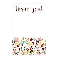 30 Blank Thank You Cards Fall Autumn Leaves Bridal Shower Wedding Couples + 30 White Envelopes