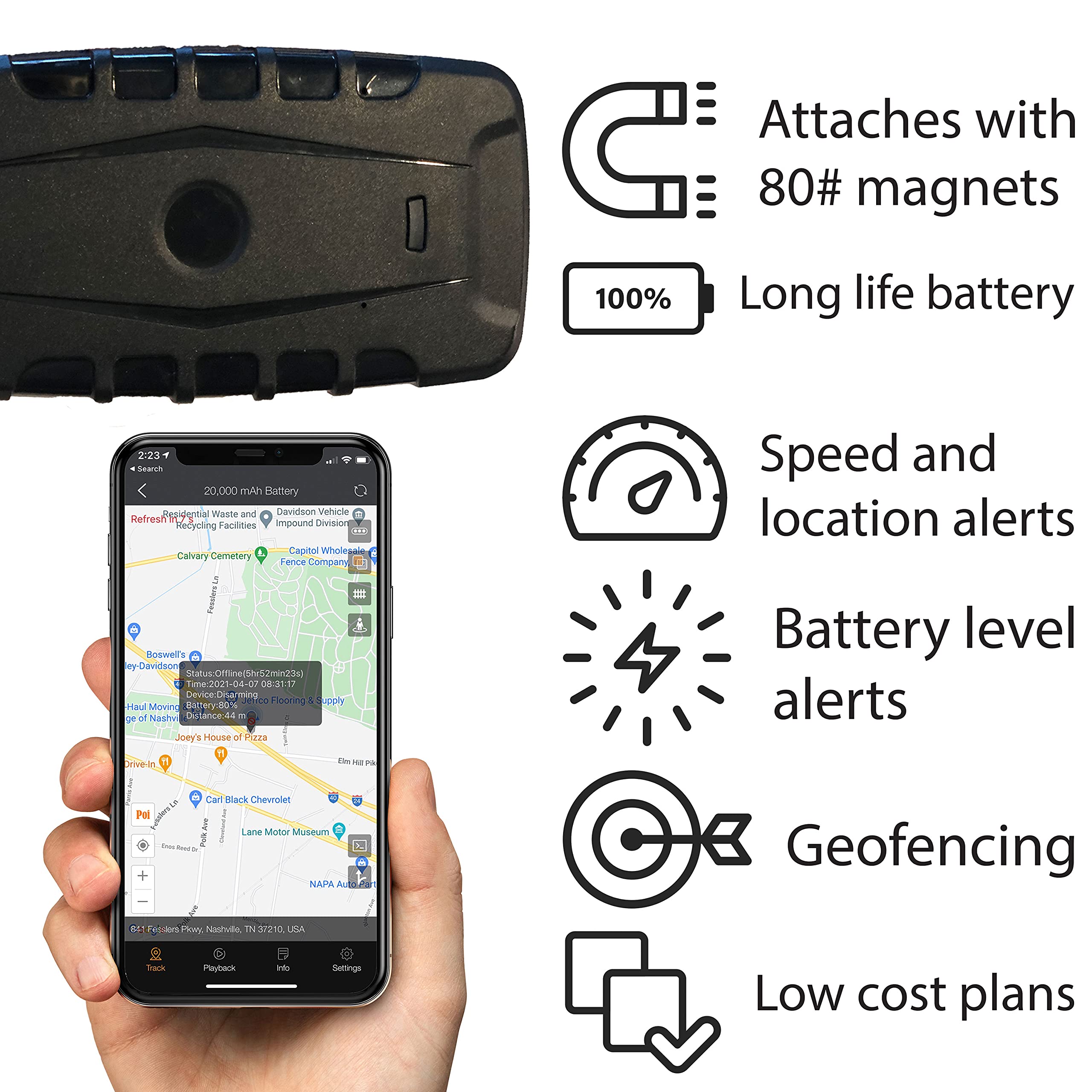 GPS Tracker for Vehicle - Discover It - 4G Real Time GPS Tracking Device System - Up to 256 Day Battery Life (6 Month Plan) - 5 Pack