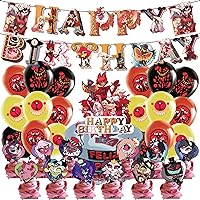 Birthday Party Supplies for Hazbin Hotel Includes The Hazbin Inspired Birthday Banner Cupcake Toppers Ballon