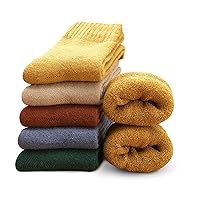 5 Pairs Wool Socks for Women, Size 5-10, Warm Hiking Cozy Thermal Crew Boot Socks Work Soft Ladies Socks