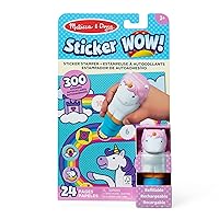 Melissa & Doug Sticker Wow!™ 24-Page Activity Pad and Sticker Stamper, 300 Stickers, Arts and Crafts Fidget Toy Collectible Character – Unicorn Creative Play Travel Toy for Girls and Boys 3+