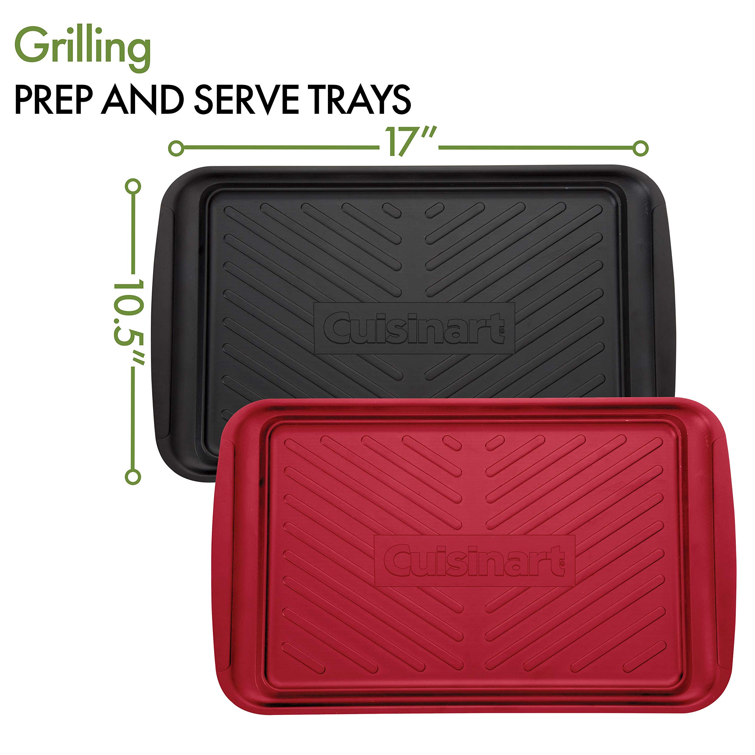 Cuisinart CPK-200 Grilling Prep and Serve Trays, Black and Red Large 17 x 10. 5