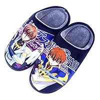 Anime Code Geass Slippers for Women Men Fuzzy House Slippers Winter Anti-slip Indoor and Outdoor Slip on Shoes
