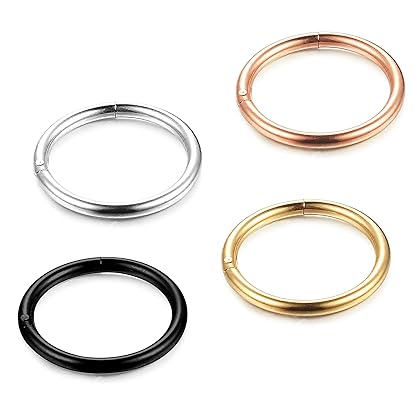 ORAZIO 2-5Pcs 16G Stainless Steel Nose Ring Body Piercing Ear Hoop Seamless Clicker Ring