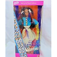 Special Edition Barbie 1993 Dolls of the World 12 Inch Doll Collection - Second Edition Native American Barbie Doll with Native American Dress, Boots, Ring, Earrings, Brush and Doll Stand