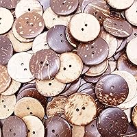 150pcs 1 inch New Thick Coconut Shell 2 Holes Button Coconut Shell Buttons for Crafts Sewing Decorations…
