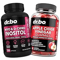 Myo-Inositol & D-Chiro Inositol & ACV Gummies - 40:1 Ratio Hormone Balance for Women & Apple Cider Vinegar Gummies - Fertility Supplements to Regulate Menstrual Cycle, Support Ovarian Health & PCOS