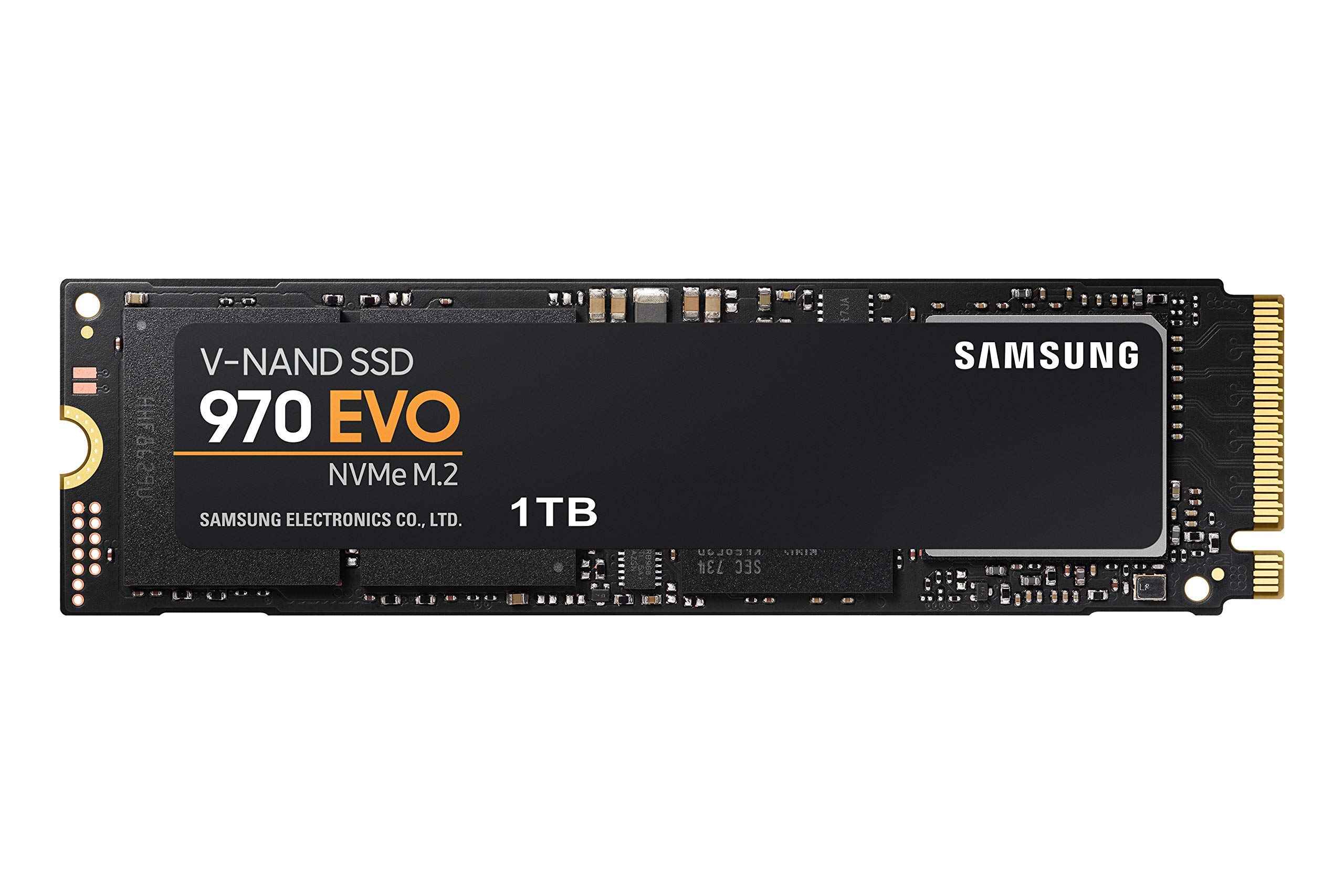 SAMSUNG 970 EVO SSD 1TB - M.2 NVMe Interface Internal Solid State Drive + 2mo Adobe CC Photography with V-NAND Technology (MZ-V7E1T0BW), Black/Red