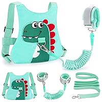 Toddler Leash-Baby Walking Safty Harness and Child Anti Lost Wrist Link for Girls/Boys Travel (Green)