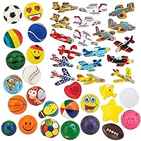 Neliblu Party Favors for Kids Party Favors 24 Stress Balls and 72 Pack of Airplane Gliders - Assorted Designs - for Rewards and Prizes, Pinata Fillers, Carnival Prizes
