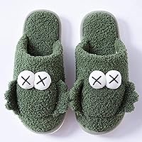Ladies Indoor slipper,Winter Couple slipper, Cotton Cute Plush Home slipper soft room slippers women Warm Winter shoes 42-43(Fits41-42) Green