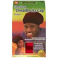 Unisex Stocking Dreadlocks Cap Stretchable Soft Durable Long Lasting Lightweight Comfortable Night Sleeping Headwear (Red)