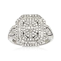 Ross-Simons 1.00 ct. t.w. Round and Baguette Diamond Multi-Level Ring in Sterling Silver