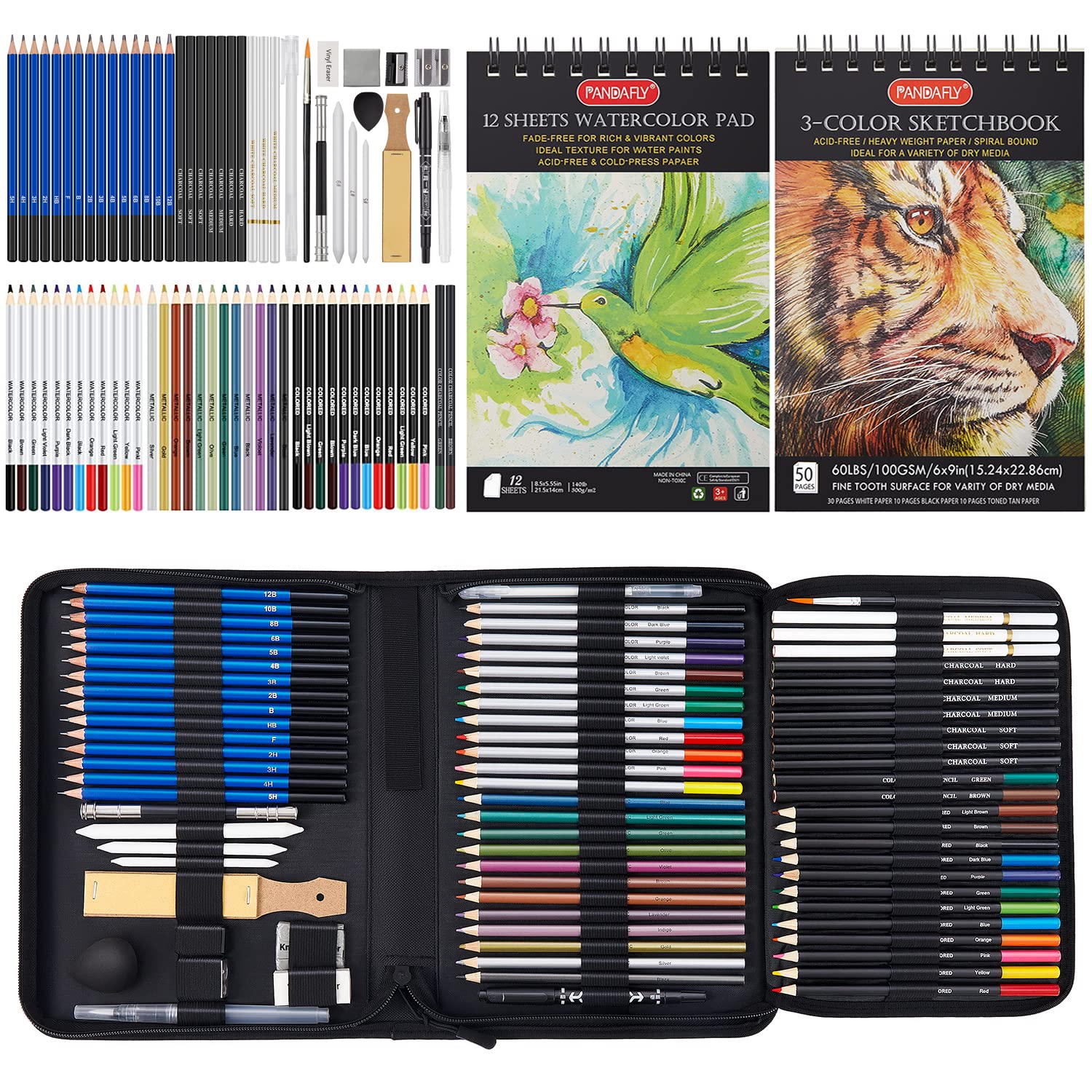 Amazon.com: Mxculior 71-Piece Art Supplies -Sketch Set,Painting,Coloring  and Drawing Pencils Set with Extra Art Kits for Children, Adults and  Artists : Arts, Crafts & Sewing