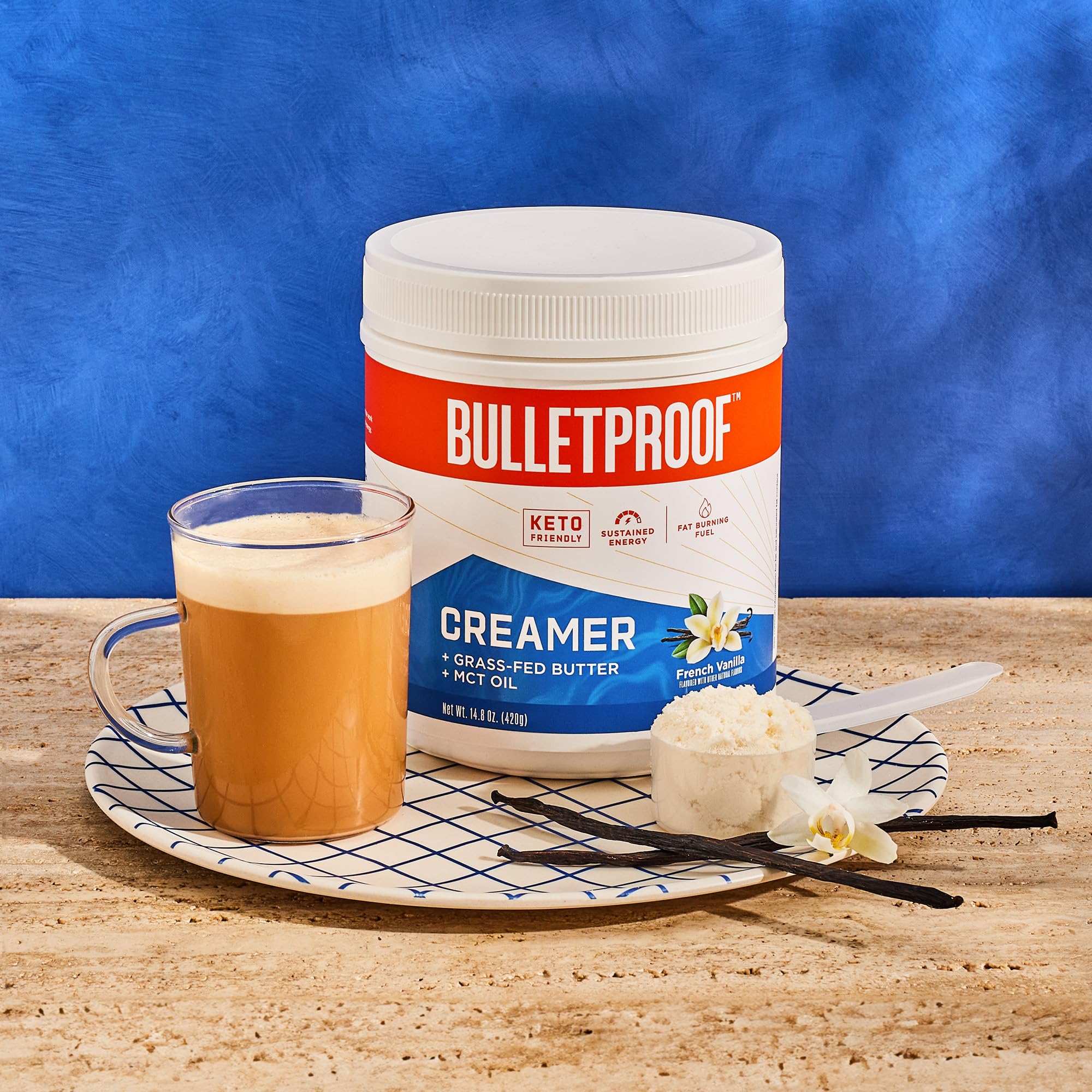 Bulletproof French Vanilla Creamer, 14.8 Ounces, Keto Coffee Creamer with MCT Oil and Grass-Fed Butter