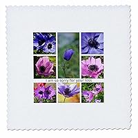 Taiche - Collage - Anemone Flower - I Am So Sorry for Your Loss - Quilt Squares (qs-375716-7)