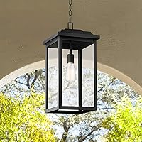 John Timberland Eastcrest Modern Industrial Outdoor Hanging Ceiling Light Fixture Textured Black 21 1/2