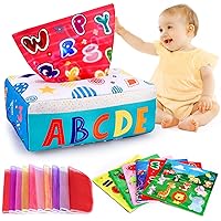Baby Toys 6 to 12 Months Magic Baby Tissue Box Montessori Toys for 1 Year Old Infant Toys 12-18 Months Sensory Toys for 5 6 9 12 18 Months Newborns Birthday Gift
