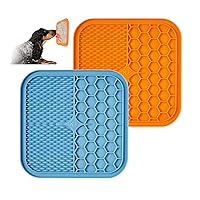 Dog Lick Pads 2 Pack,Dog Food Mat with Suction Cups,Dog Puzzle Toy,Boredom & Anxiety Reducer,Alternative to Slow Feeder Dog Bowls,Interactive Dog Toy for Bathing,Grooming,and Nail Trimming