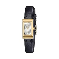 Gucci Women's Stainless Steel Swiss-Quartz Watch with Leather Calfskin Strap, Brown (Model YA147506)