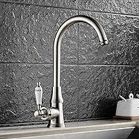 Kitchen Faucets Single Lever Faucet 360 Rotate Deck Mounted Kitchen Faucet Antique Single Holder Single Hole Mixers Taps