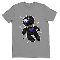 12 Field Purple Design Printed Linen Voodoo Doll Sneaker Matching T-Shirt (Heather Grey / 2XL)