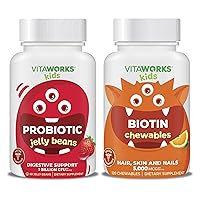 Kids Probiotic 1 Billion Jelly Beans + Biotin 5000mcg Chewables Bundle