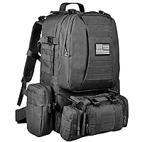 CVLIFE Tactical Backpack Military Army Rucksack 60L Large Assault Pack Detachable Molle Bag…