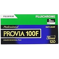 FUJIFILM Fujichrome Provia 100F Professional RDP-III Color Transparency Film (120 Roll Film, 5 Pack)